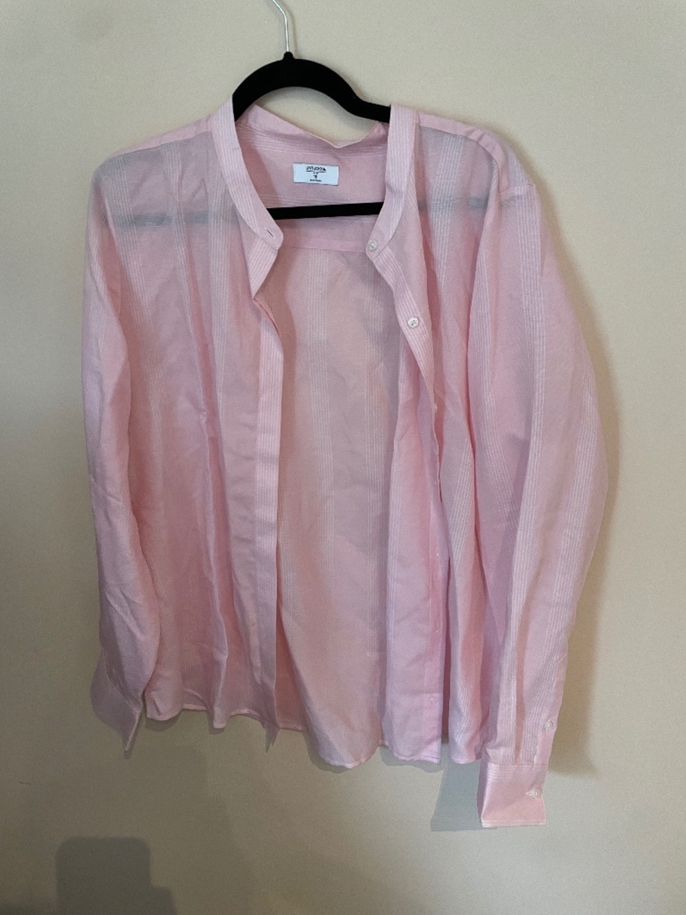 Pink and white pinstripe button down
